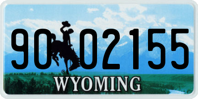 WY license plate 9002155