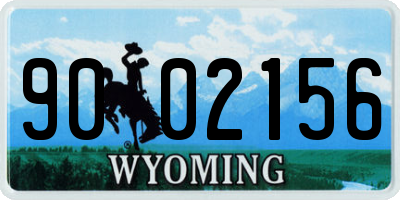 WY license plate 9002156