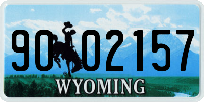 WY license plate 9002157