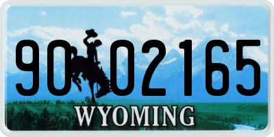 WY license plate 9002165