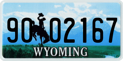 WY license plate 9002167