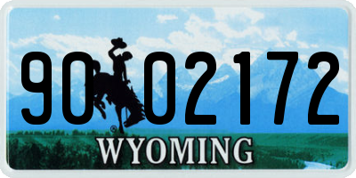 WY license plate 9002172