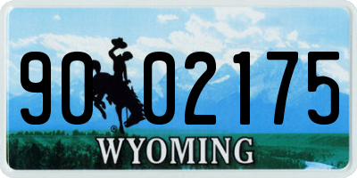 WY license plate 9002175