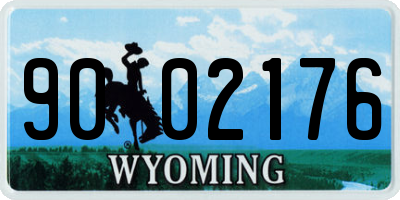 WY license plate 9002176