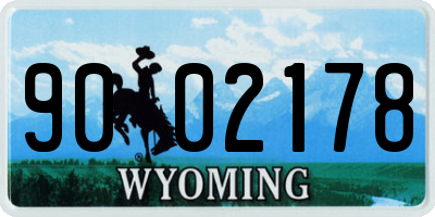 WY license plate 9002178
