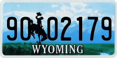 WY license plate 9002179