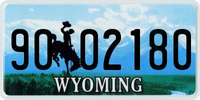 WY license plate 9002180