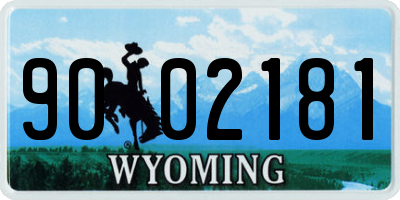 WY license plate 9002181