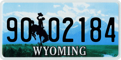 WY license plate 9002184
