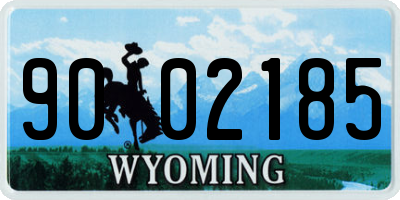 WY license plate 9002185