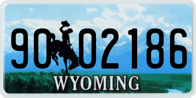 WY license plate 9002186