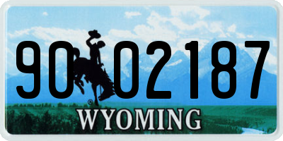 WY license plate 9002187