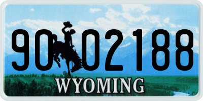WY license plate 9002188