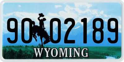WY license plate 9002189