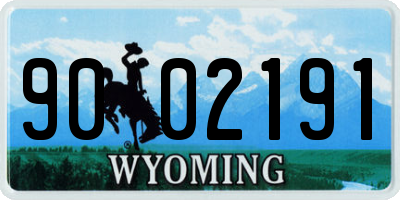 WY license plate 9002191