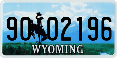 WY license plate 9002196