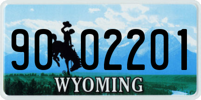 WY license plate 9002201