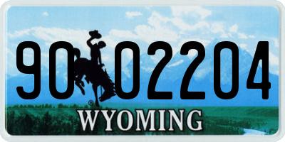 WY license plate 9002204