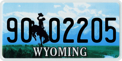 WY license plate 9002205