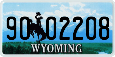 WY license plate 9002208