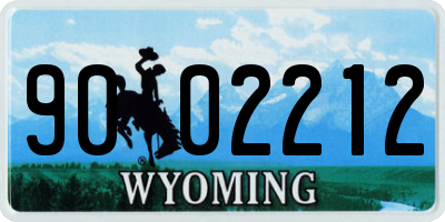 WY license plate 9002212