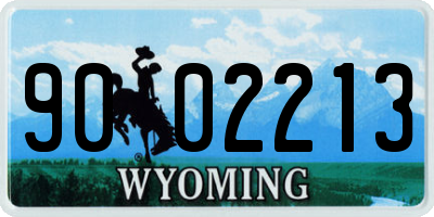 WY license plate 9002213