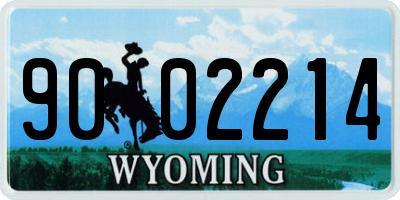 WY license plate 9002214