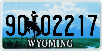 WY license plate 9002217