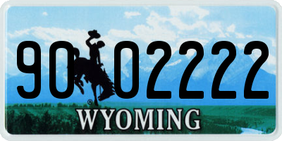 WY license plate 9002222