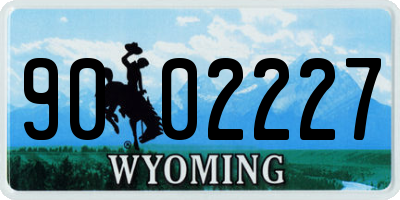 WY license plate 9002227