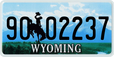 WY license plate 9002237