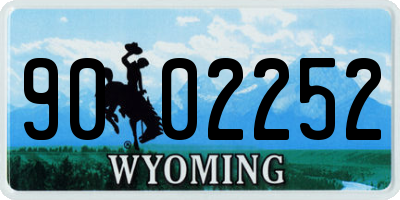 WY license plate 9002252