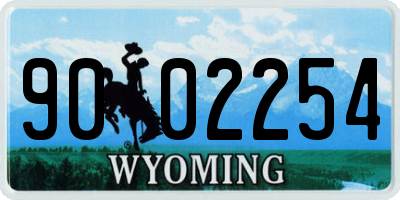 WY license plate 9002254