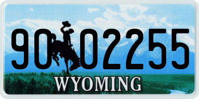 WY license plate 9002255