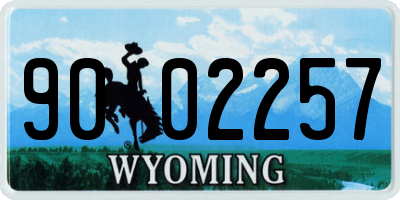 WY license plate 9002257