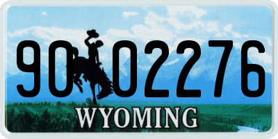 WY license plate 9002276