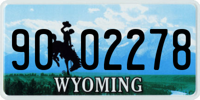 WY license plate 9002278