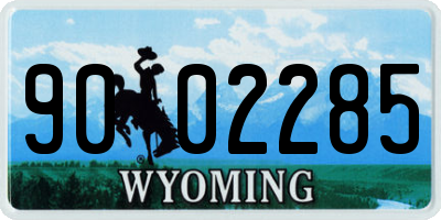 WY license plate 9002285