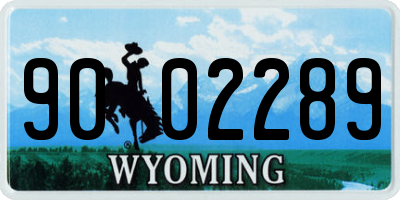 WY license plate 9002289