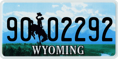 WY license plate 9002292