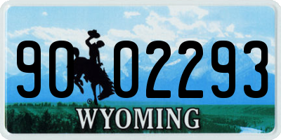 WY license plate 9002293
