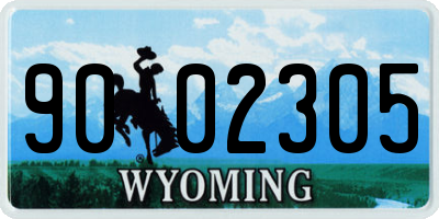 WY license plate 9002305