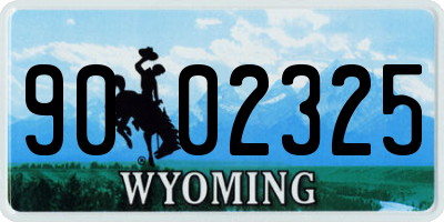 WY license plate 9002325
