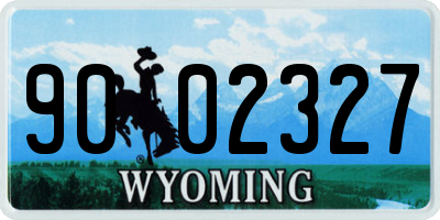 WY license plate 9002327
