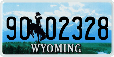 WY license plate 9002328