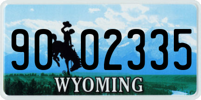 WY license plate 9002335