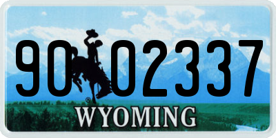 WY license plate 9002337