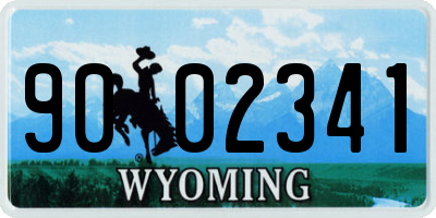 WY license plate 9002341