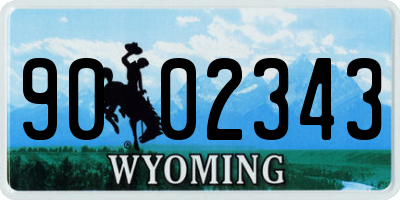 WY license plate 9002343