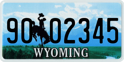 WY license plate 9002345